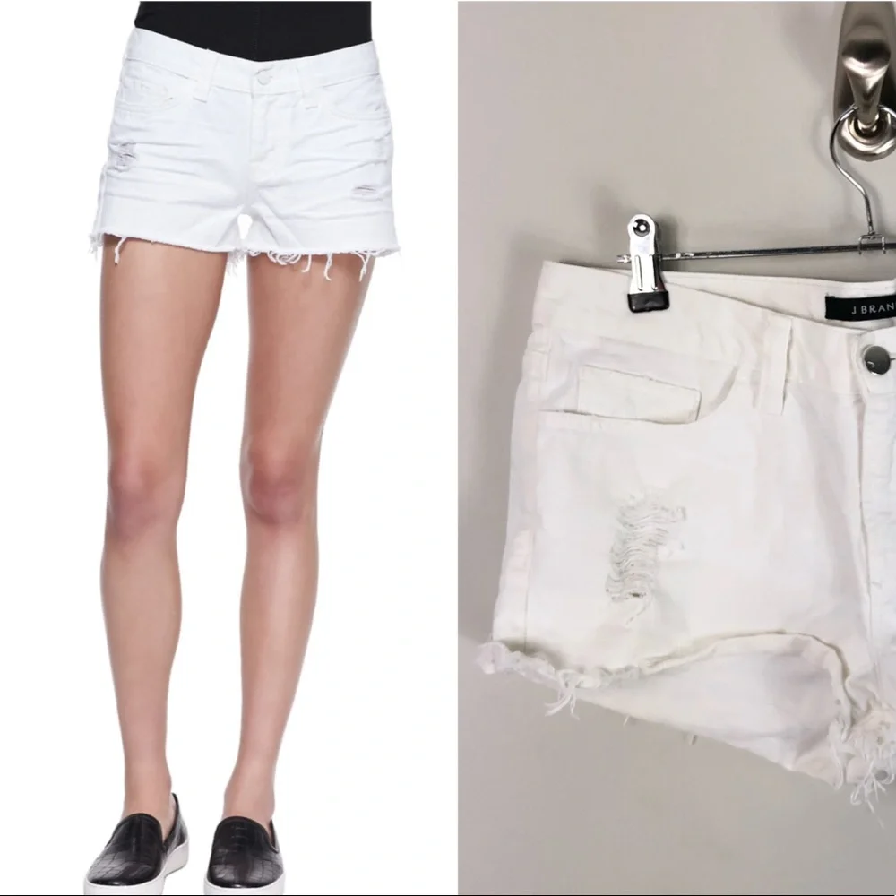 J Brand Vixen White Cut Off Denim Shorts 239